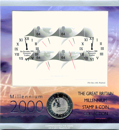 2000 Millennium 5 & stamps